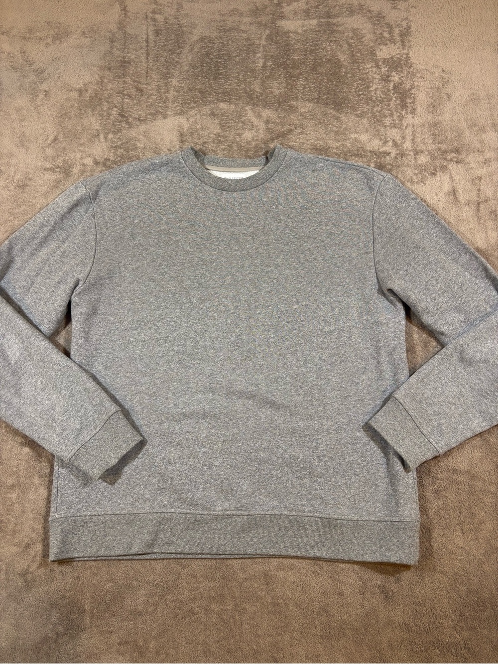 John Elliott Beach Crew Gray Crewneck Sweater Classic Everyday Knit Mens 3/Large